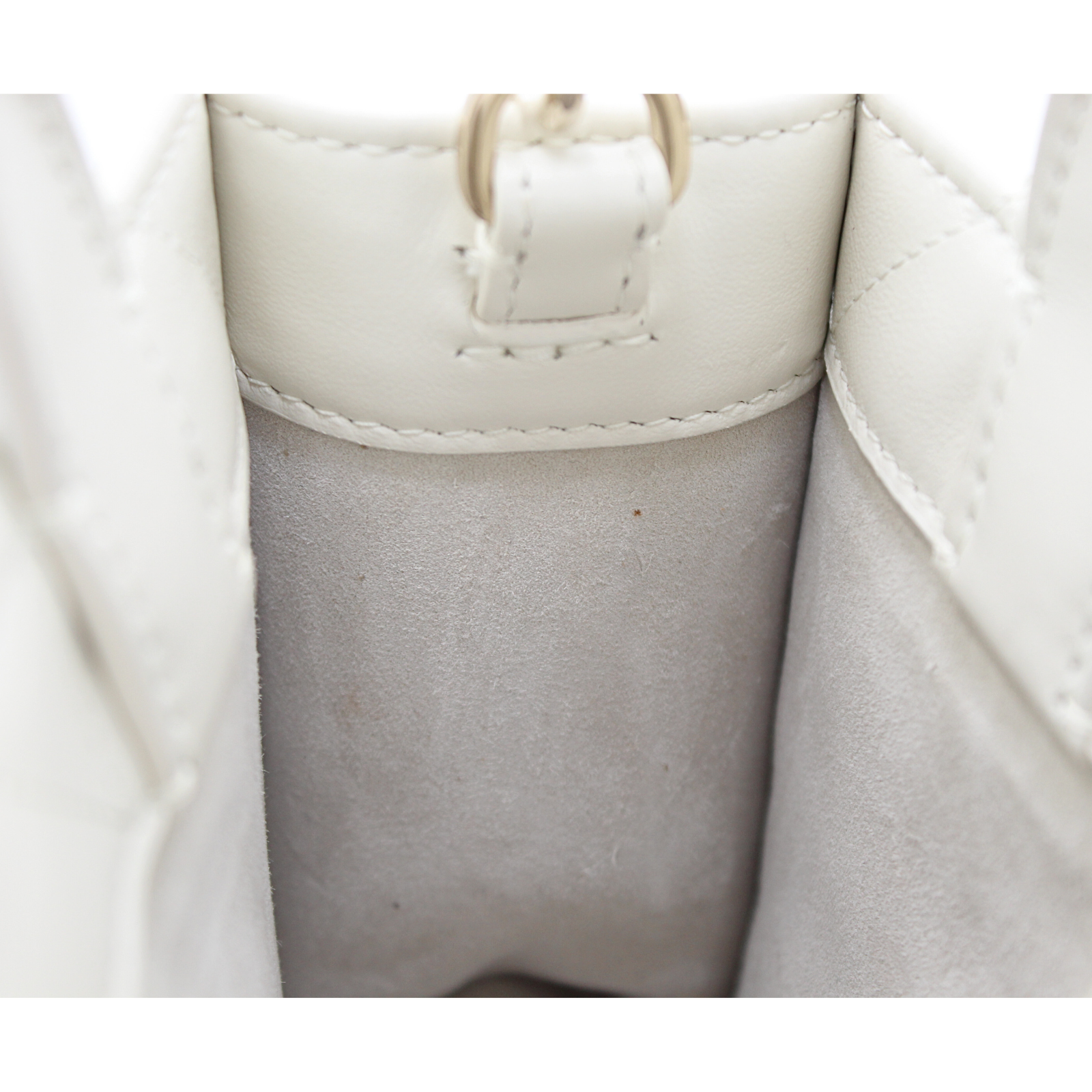 Book Tote Mini Macrocannage Calf White Handbag