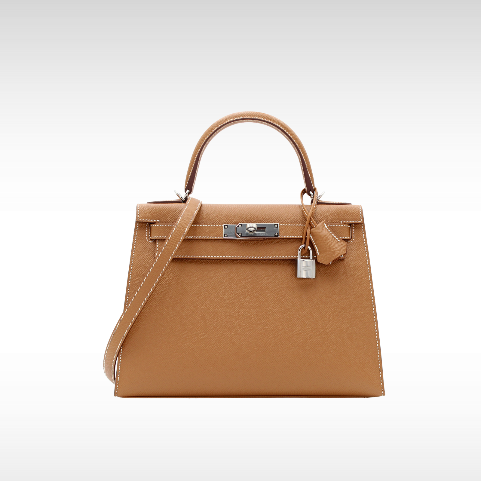 HERMES Kelly Brown Epsom Palladium 28