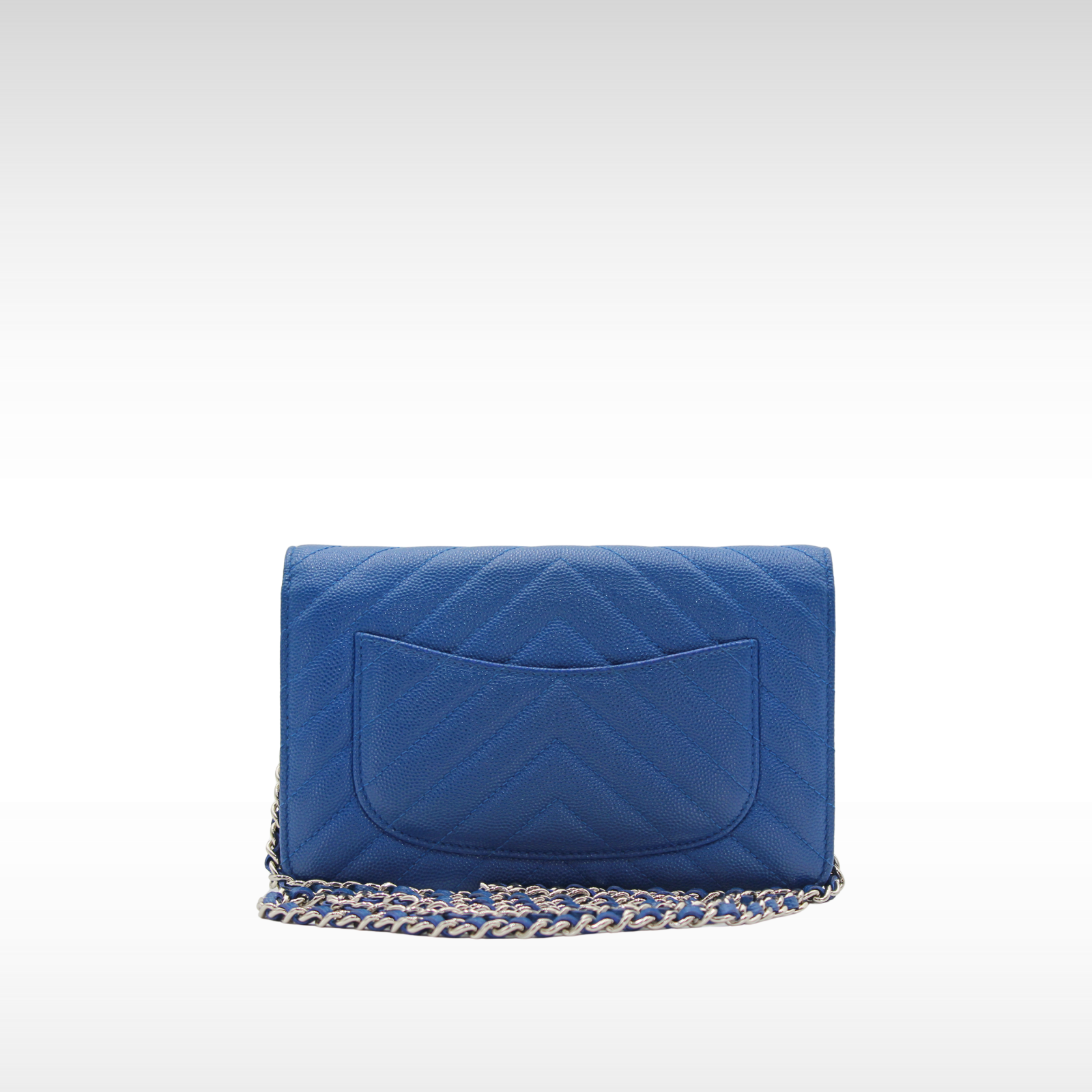 Timeless Classic Caviar Blue Wallet On Chain