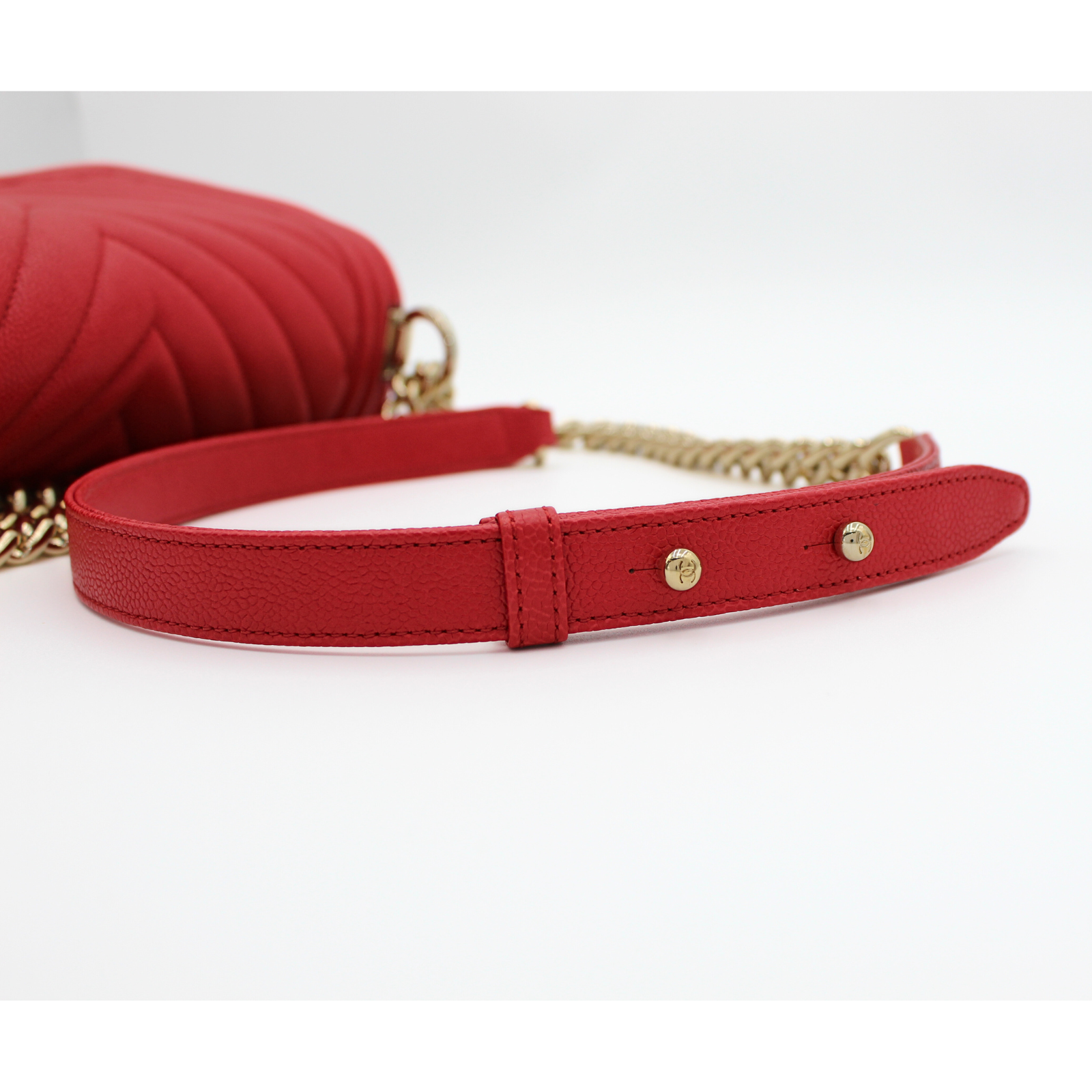 Boy Chanel Caviar Red Shoulder Bag