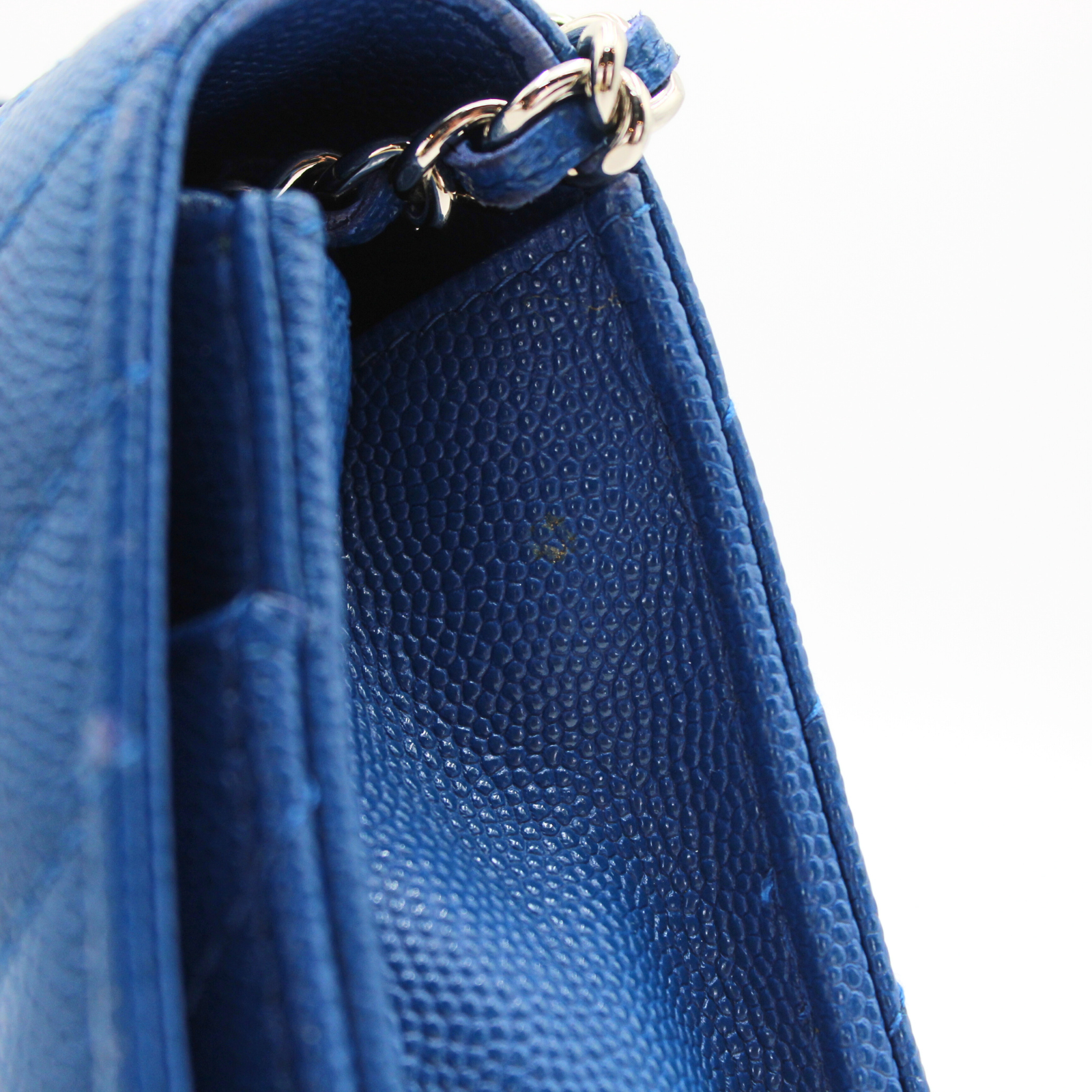 Timeless Classic Caviar Blue Wallet On Chain