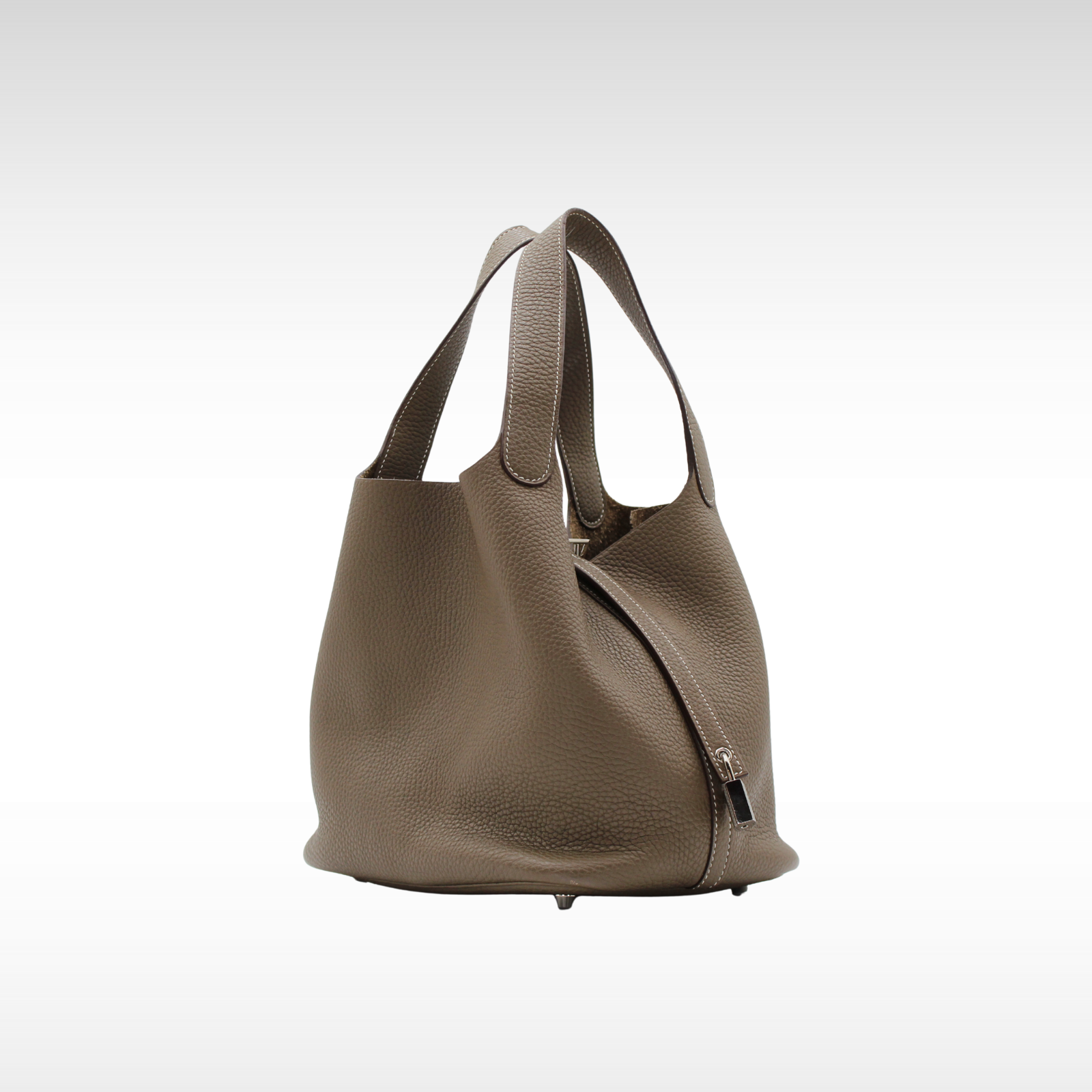 Picotin Lock 22 Taurillon Clemence Etoupe Hand Bag