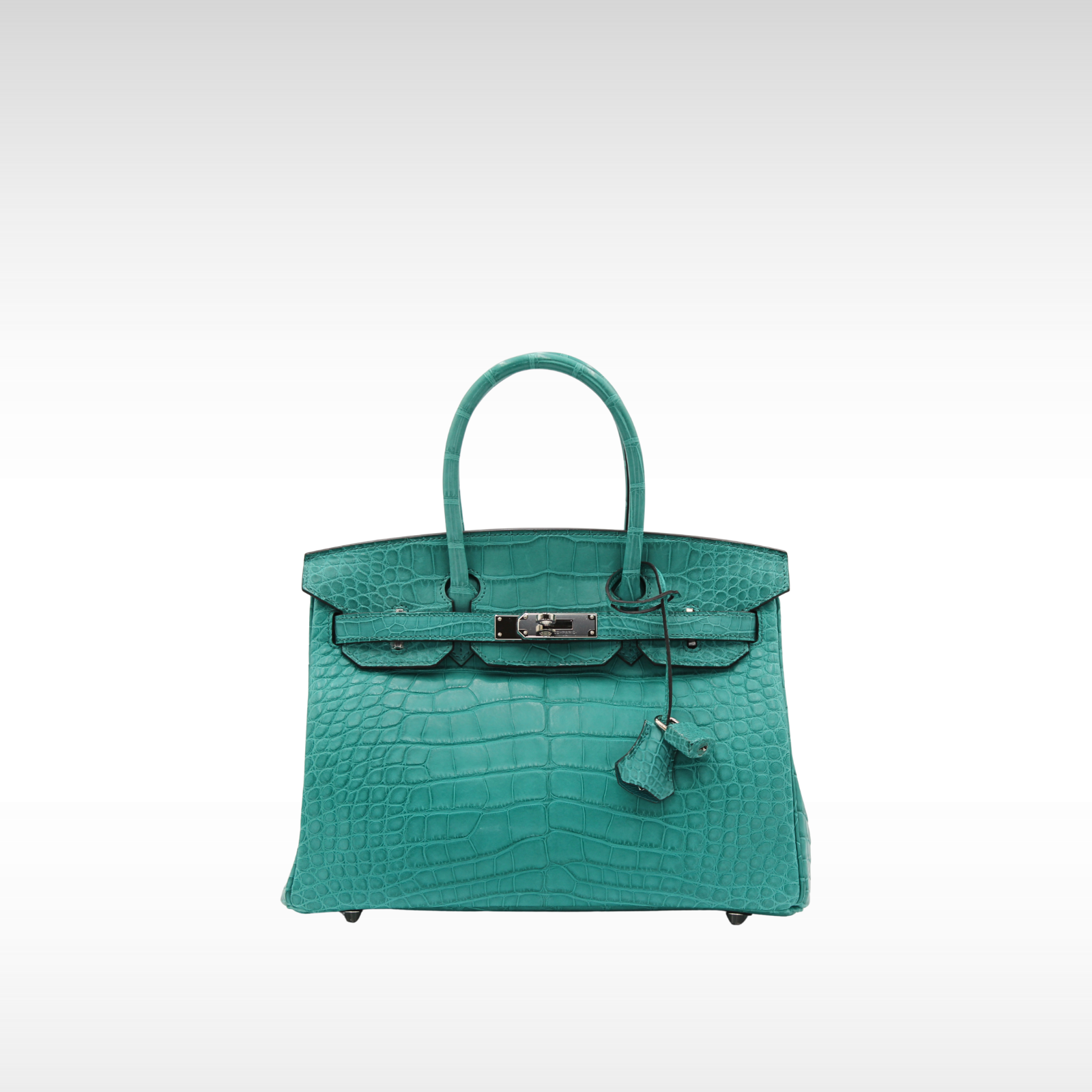 Birkin 30 Matte Alligator Blue Paon